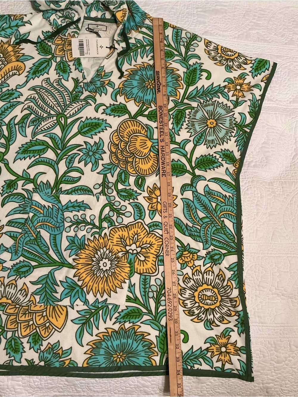 Tuckernuck Beach Lagoon Wildflower Terry Cabana Swim Coverup Hoodie M/L NWT - Picture 13 of 14